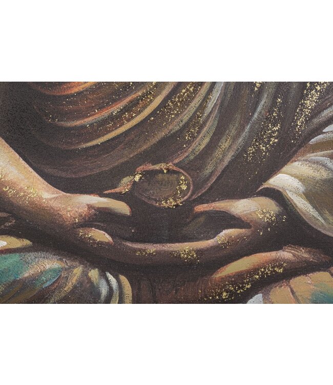 Mauro Ferretti HANDGEMAAKTE MUURSCHILDERING BOEDDHA -A- CM 100X3X100