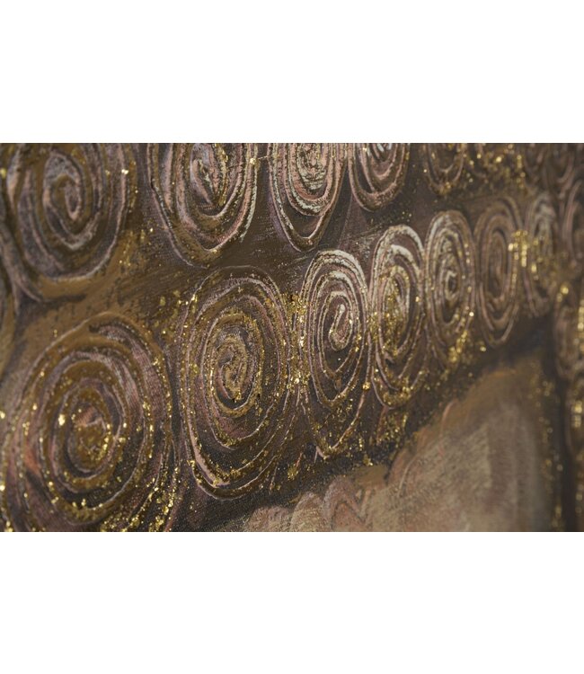 Mauro Ferretti HANDGEMAAKTE MUURSCHILDERING BOEDDHA -B- CM 100X3X100