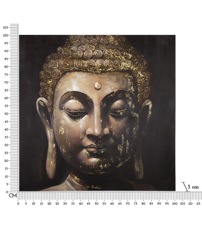 Mauro Ferretti HANDGEMAAKTE MUURSCHILDERING BOEDDHA -B- CM 100X3X100