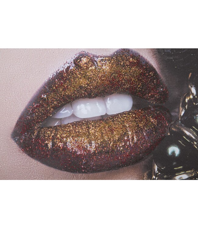 Mauro Ferretti HANDGEMAAKTE WANDBEDRUKKINGMOOIE LIPPEN<br />
cm 80X3,8X120