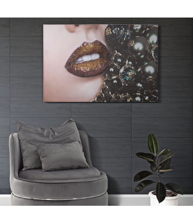 Mauro Ferretti HANDGEMAAKTE WANDBEDRUKKINGMOOIE LIPPEN<br />
cm 80X3,8X120