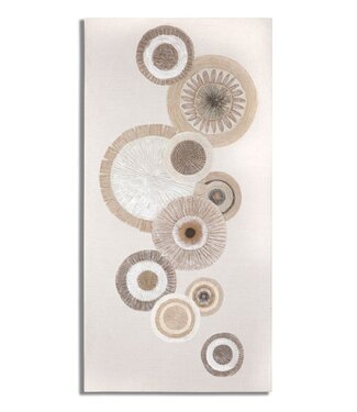 Mauro Ferretti WANDBEDRUKKING/SCHILDERWERK CIRCLY MET APPLICATIE -A- CM 50X3,2X100