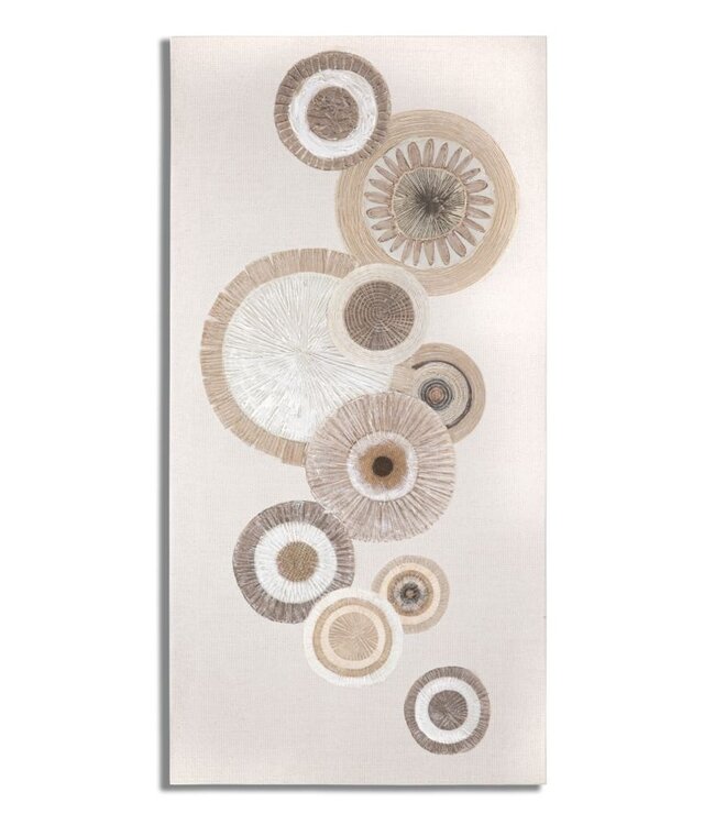 Mauro Ferretti WANDBEDRUKKING/SCHILDERWERK CIRCLY MET APPLICATIE -A- CM 50X3,2X100