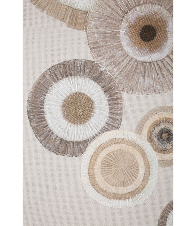 Mauro Ferretti WANDBEDRUKKING/SCHILDERWERK CIRCLY MET APPLICATIE -A- CM 50X3,2X100