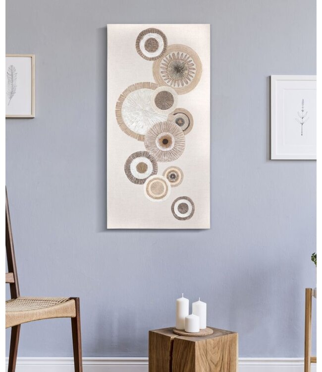 Mauro Ferretti WANDBEDRUKKING/SCHILDERWERK CIRCLY MET APPLICATIE -A- CM 50X3,2X100