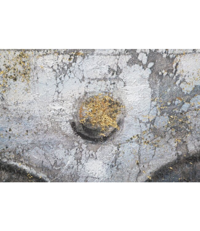 Mauro Ferretti HANDGEMAAKTE MUURSCHILDERING GEZICHT BOEDDHA LICHT -A- CM 80X3X120