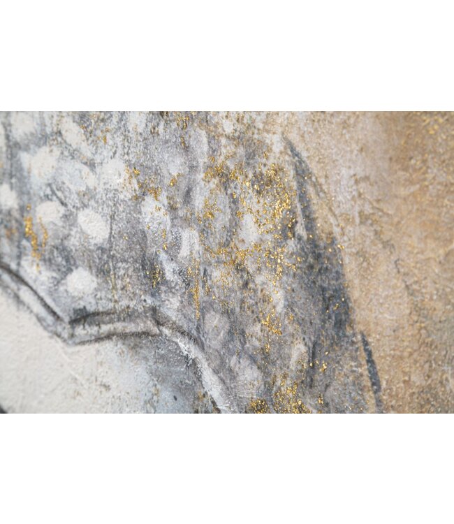 Mauro Ferretti HANDGEMAAKTE WANDSCHILDERING BOEDDHA LICHT -B- CM 80X3X120