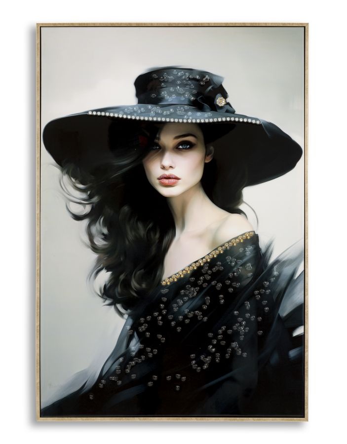 SCHILDERIJ OP DOEK GELAKT DORI MET LIJST -A- CM 62X4X92 afbeelding