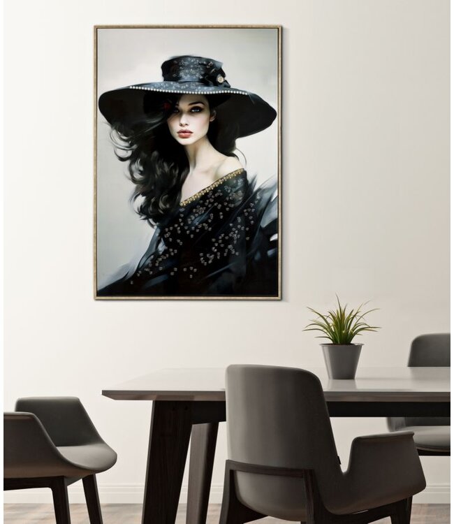 Mauro Ferretti SCHILDERIJ OP DOEK GELAKT DORI MET LIJST -A- CM 62X4X92