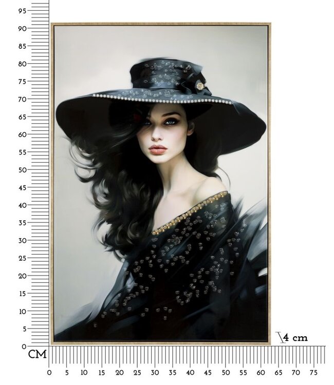 Mauro Ferretti SCHILDERIJ OP DOEK GELAKT DORI MET LIJST -A- CM 62X4X92