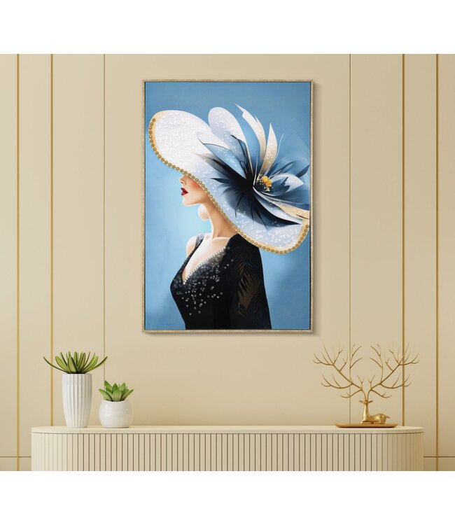 Mauro Ferretti SCHILDERIJ OP DOEK GELAKT KLEUR MET LIJST -B- CM 62X4X92