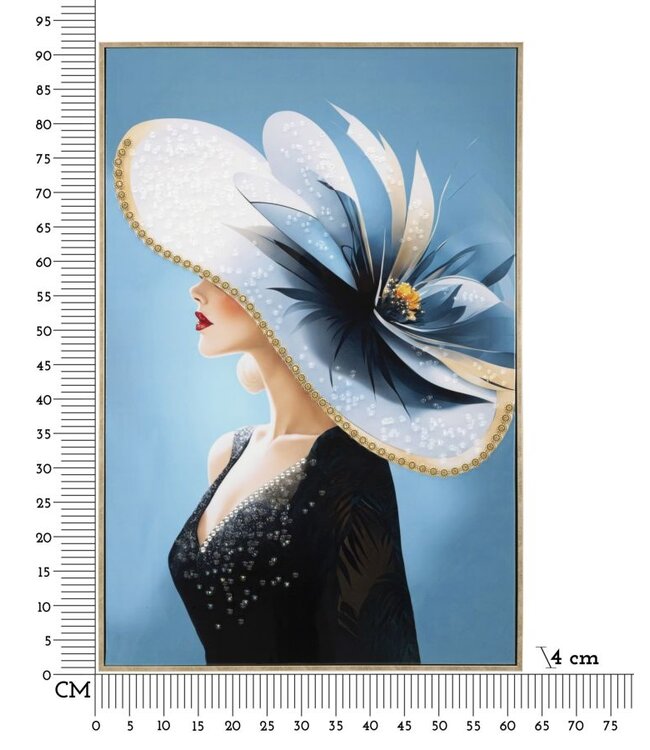 Mauro Ferretti SCHILDERIJ OP DOEK GELAKT KLEUR MET LIJST -B- CM 62X4X92