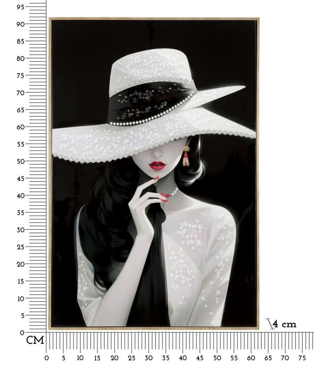 Mauro Ferretti GESCHILDERD OP DOEK GELAKT MARTY MET LIJST -H- CM 62X4X92