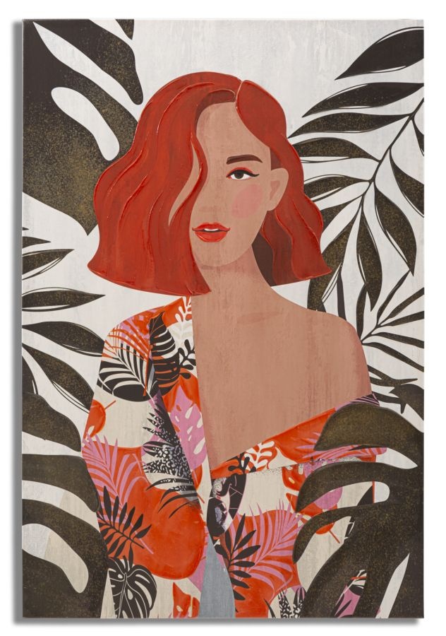 WANDBEDRUKKING/SCHILDERIJ LADY JUNGLE -A- CM 80X2,8X120 afbeelding