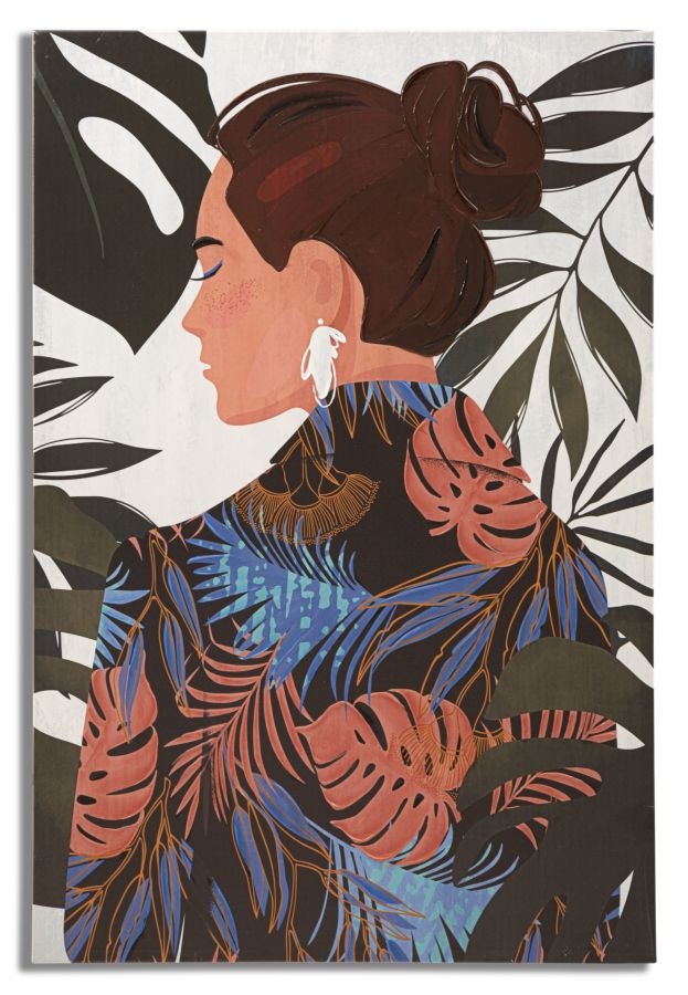 WANDBEDRUKKING/SCHILDERIJ LADY JUNGLE -B- CM 80X2,8X120 afbeelding