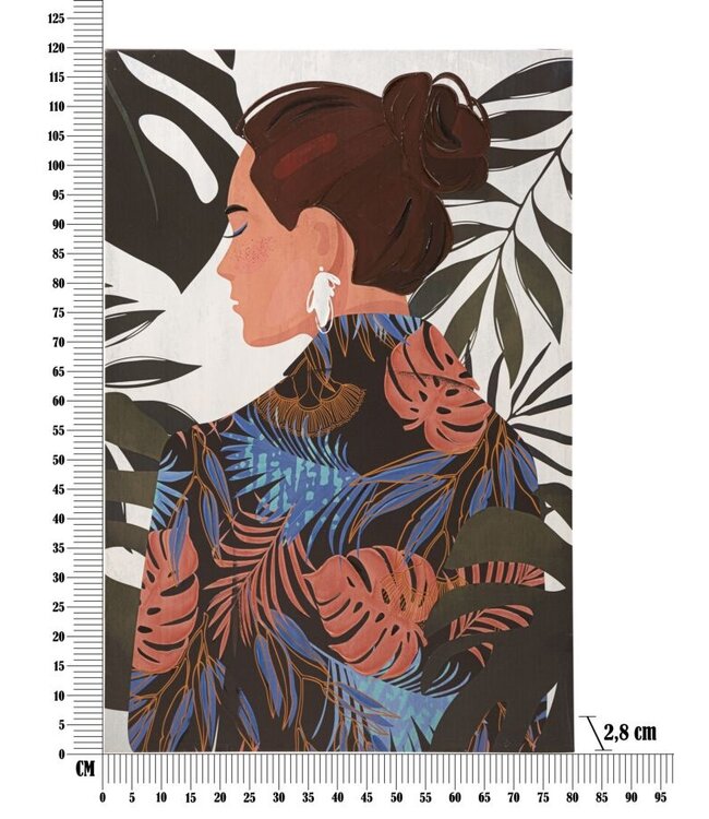 Mauro Ferretti WANDBEDRUKKING/SCHILDERIJ LADY JUNGLE -B- CM 80X2,8X120