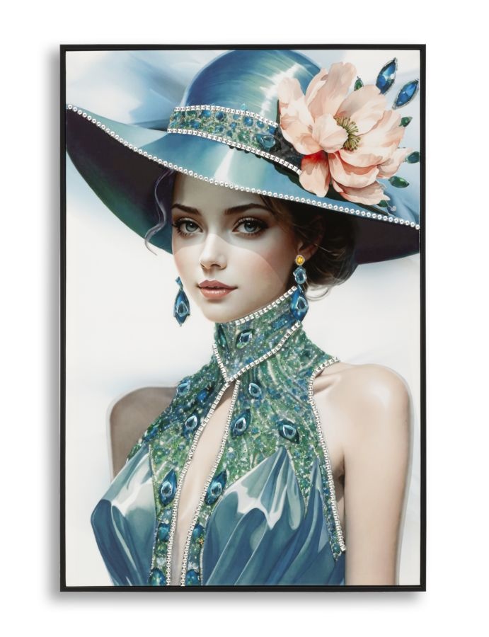 SCHILDERIJ OP DOEK GELAKT PAM MET LIJST -B- CM 62X4X92 afbeelding