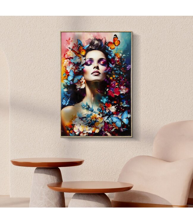 Mauro Ferretti GESCHILDERD OP DOEK GELAKT MARTY MET LIJST -H- CM 62X4X92