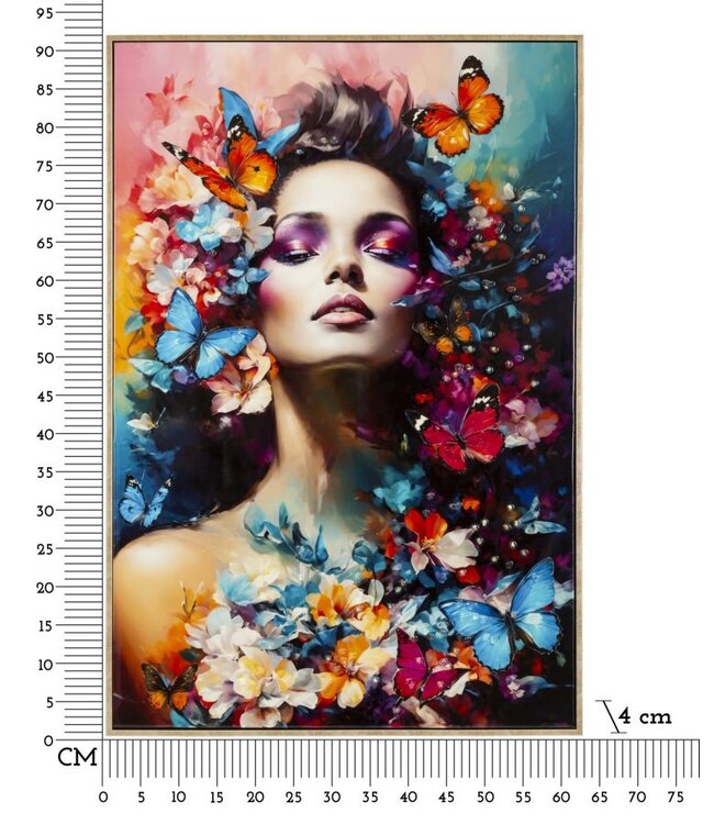 Mauro Ferretti GESCHILDERD OP DOEK GELAKT MARTY MET LIJST -H- CM 62X4X92