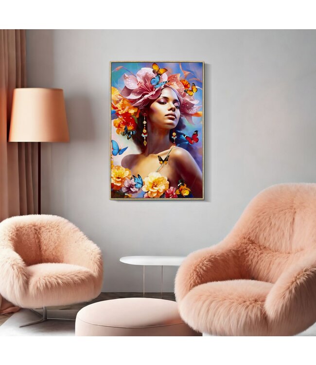 Mauro Ferretti GESCHILDERD OP DOEK GELAKT MARTY MET LIJST -B- CM 62X4X92