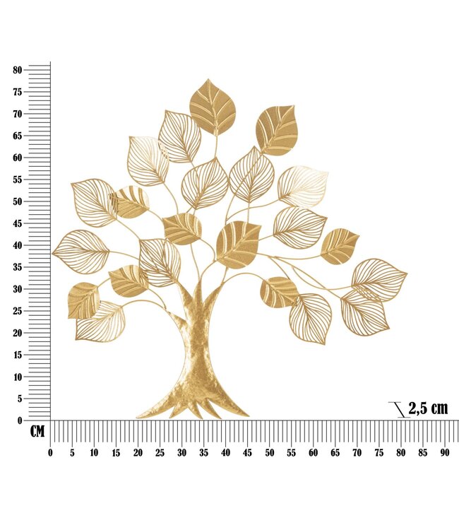 Mauro Ferretti WANDDECORATIE ALBERO GOUDACHTIG CM 81X2,5X78