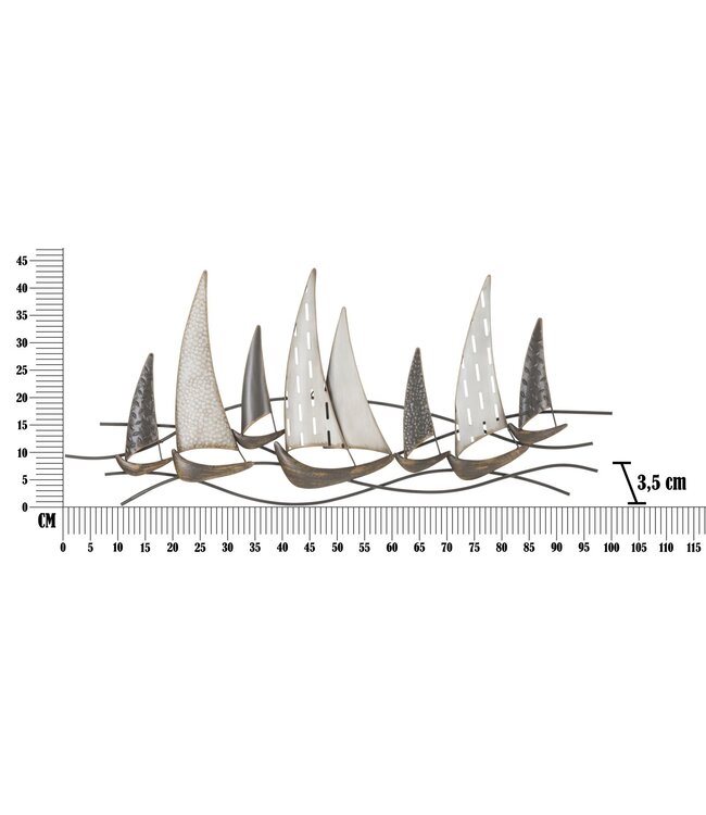 Mauro Ferretti IJZEREN WANDPANEEL REGATA NIEUW CM 100X3X44