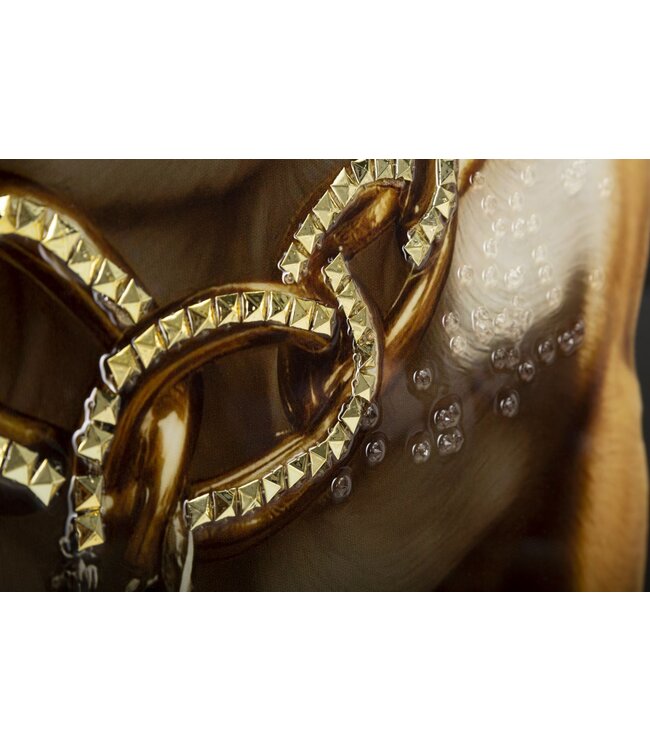 Mauro Ferretti LAQUARED MUUR HIJGEN MET FRAME BULLY C/KROONLIJST CM 62X4X82