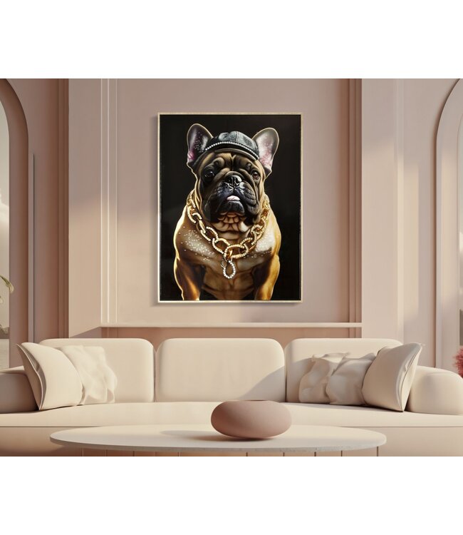 Mauro Ferretti LAQUARED MUUR HIJGEN MET FRAME BULLY C/KROONLIJST CM 62X4X82