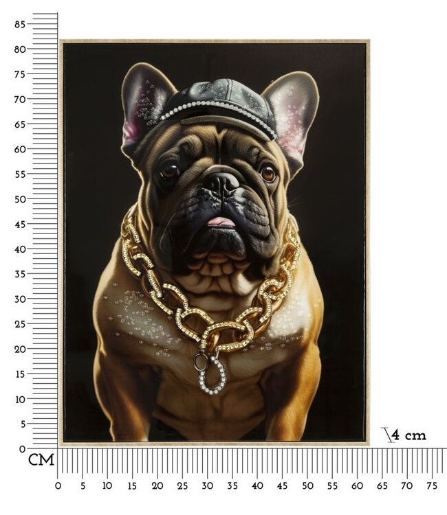 Mauro Ferretti LAQUARED MUUR HIJGEN MET FRAME BULLY C/KROONLIJST CM 62X4X82