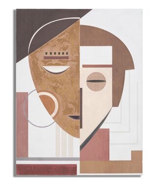 Mauro Ferretti HANDGEMAAKTE MUURSCHILDERING ETNISCH GEZICHT CM 60X2,7X80