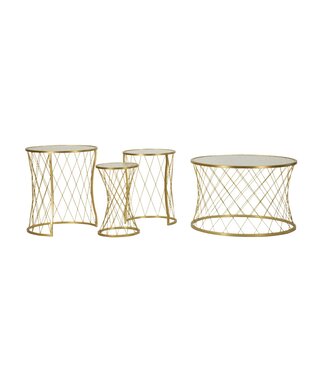 Mauro Ferretti TAFEL NOAH GOUD SET 4 STUKS CM Ø 70X45-47X54,5-36x50-28x45
