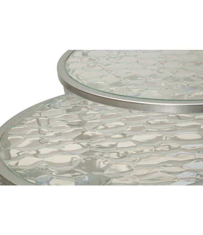 Mauro Ferretti TAFEL NOAH ZILVER SET 4 STUKS CM Ø 70X45-47X54,5-36x50-28x45