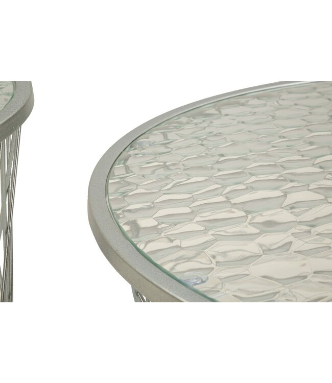 Mauro Ferretti TAFEL NOAH ZILVER SET 4 STUKS CM Ø 70X45-47X54,5-36x50-28x45