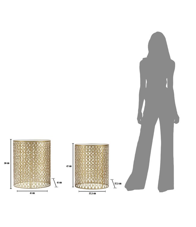 Mauro Ferretti TAFELSET 2 STUKS OBLIN CM Ø 41X50-37,5X47