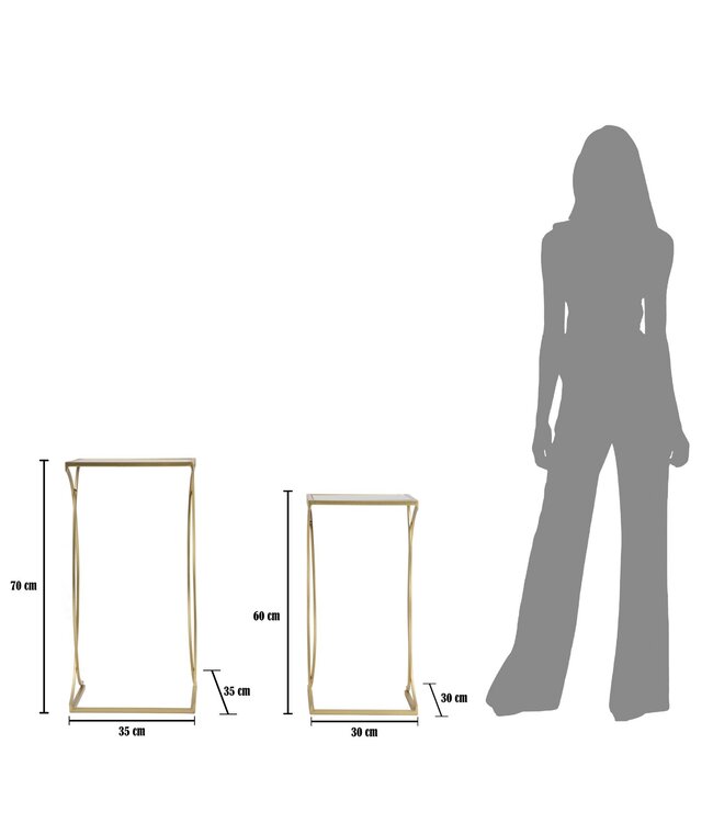Mauro Ferretti BIJZETTAFEL SIOMPLY 35X35X70-30X30X60