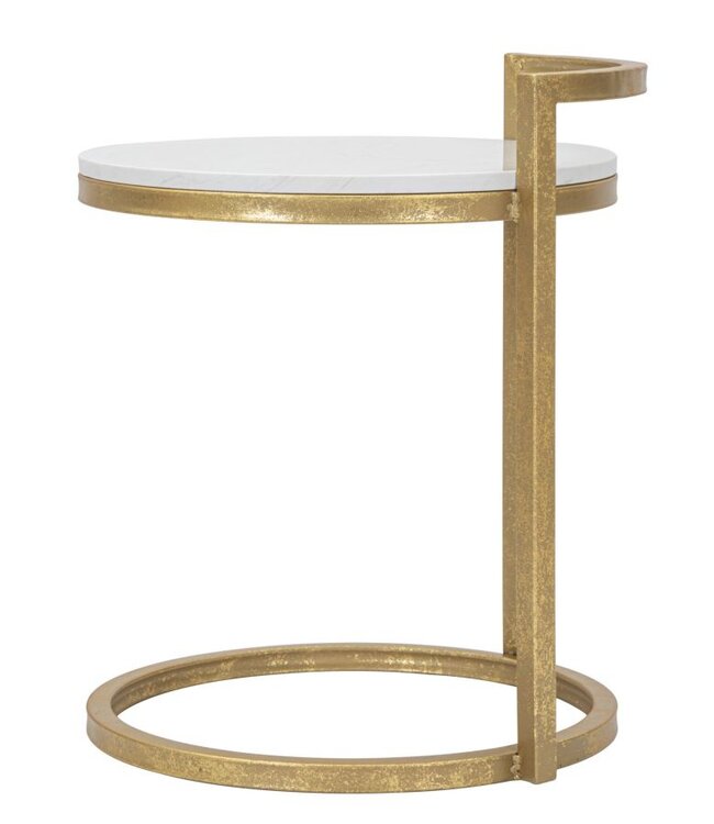 Mauro Ferretti BIJZETTAFEL ROND MARMER CM 40X43X50