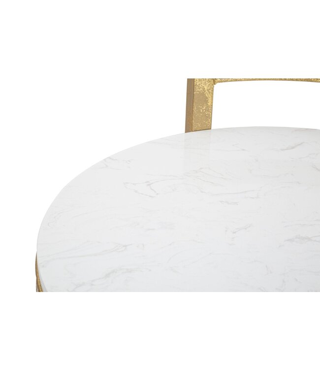 Mauro Ferretti BIJZETTAFEL ROND MARMER CM 40X43X50