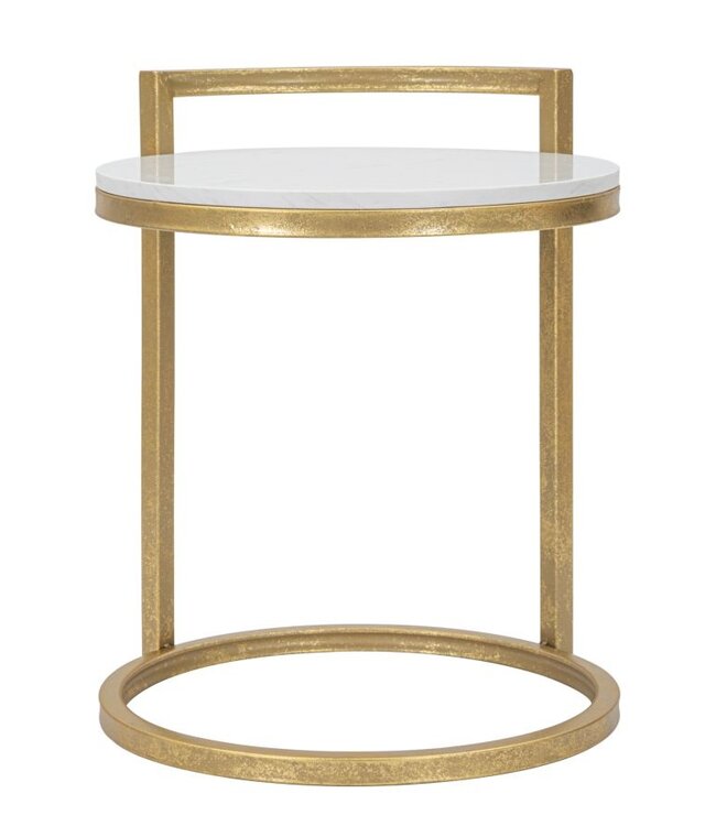 Mauro Ferretti BIJZETTAFEL ROND MARMER CM 40X43X50