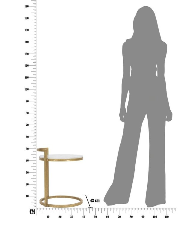 Mauro Ferretti BIJZETTAFEL ROND MARMER CM 40X43X50