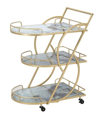 Mauro Ferretti TROLLEY MARMER GLAS MIX CM71X45,5X84,5