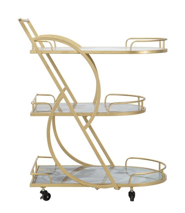 Mauro Ferretti TROLLEY MARMER GLAS MIX CM71X45,5X84,5