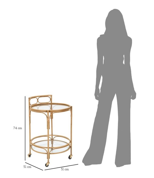 Mauro Ferretti TROLLEY PANAMA ROND CM Ø 51X74 - 142675000R