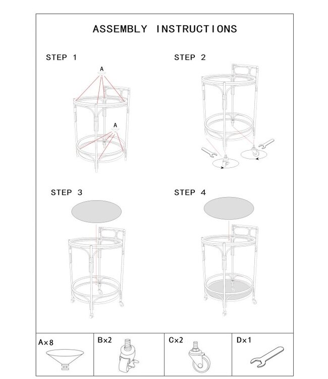 Mauro Ferretti TROLLEY PANAMA ROND CM Ø 51X74