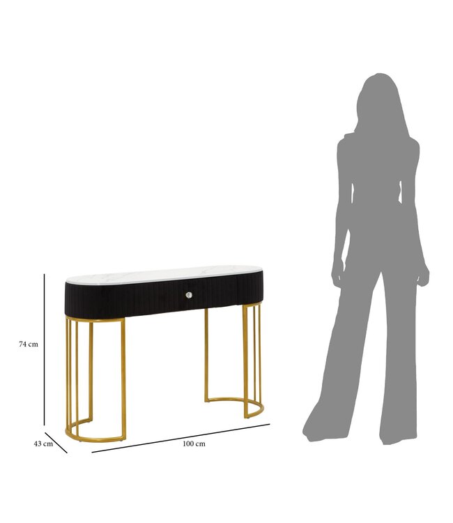 Mauro Ferretti CONSOLE MONTPELLIER ZWART CM 100x43x74