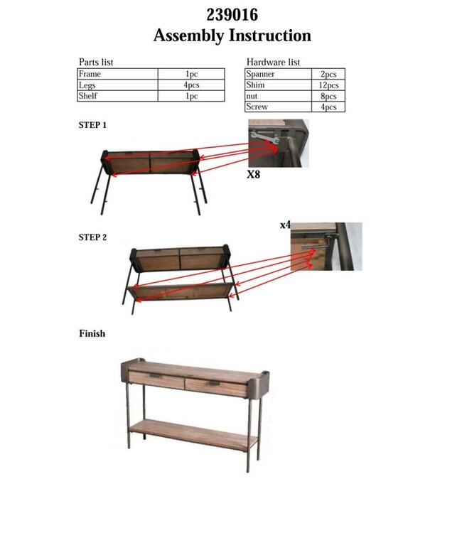 Mauro Ferretti CONSOLE TORONTO CM 120X31X72