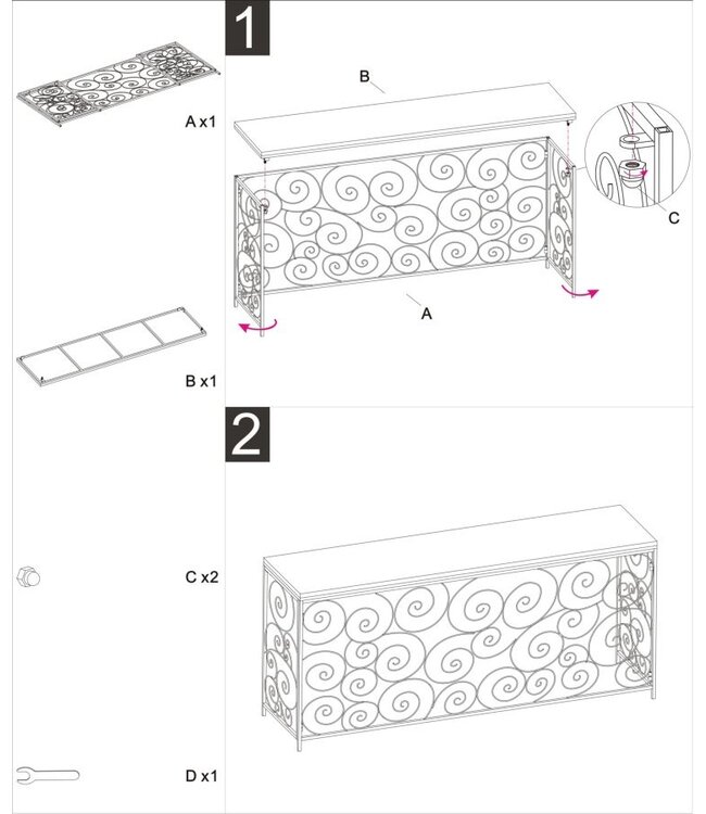 Mauro Ferretti CONSOLE SPIRAAL CM 140X36X82
