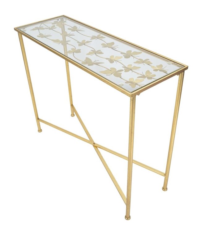 Mauro Ferretti CONSOLE VLINDERS GLAS CM 100X35X80