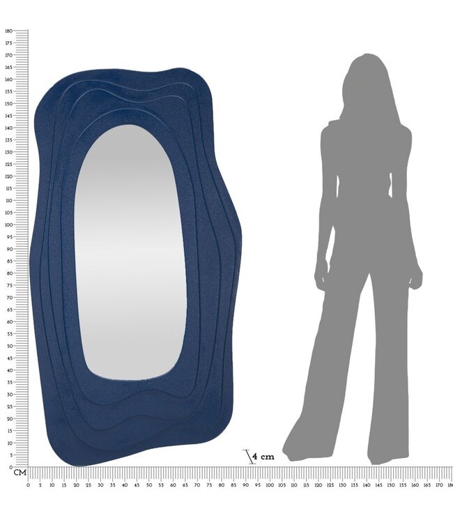 Mauro Ferretti WANDSPIEGEL DAFNE BLAUW CM 90X4X165