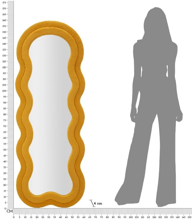 Mauro Ferretti WANDSPIEGEL TEDDY MOSTERD CM 60X4X160