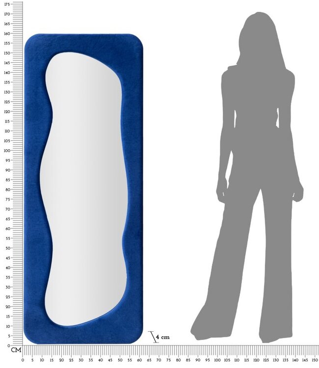 Mauro Ferretti WANDSPIEGEL THEODOR BLAUW CM 60X4X160